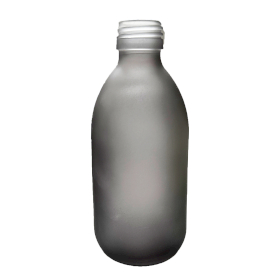 40x 300ml Grey Frosted Glass Medicine Bottle (Gbot-35) - No Cap