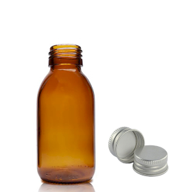 70x 100ml Amber Glass Medicine Bottle - Aluminium Cap