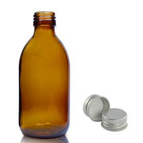 54x 250ml Amber Glass Medicine Bottle - Aluminium Cap