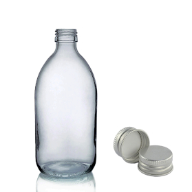 40x 250ml Smoked Grey Glass Medicine Bottle - Aluminium Cap