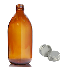 30x 500ml Amber Glass Medicine Bottle  - Aluminium Cap