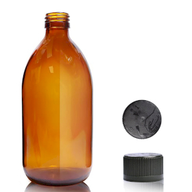 30x 500ml Amber Glass Medicine Bottle  - Child Resistant Cap