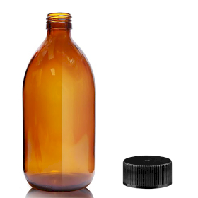 30x 500ml Amber Glass Medicine Bottle  - Plastic Cap