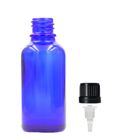 88x 50ml Blue Glass Dropper Bottle with Dropper Cap