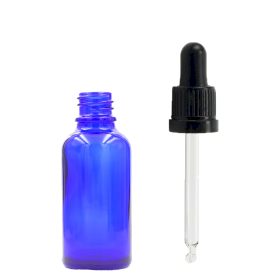 192x 5ml Blue Glass Dropper Bottle  with Black T/E Pipette