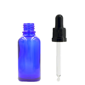 192x 10ml Blue Glass Dropper Bottle (Gbot-12)  with Black T/E Pipette