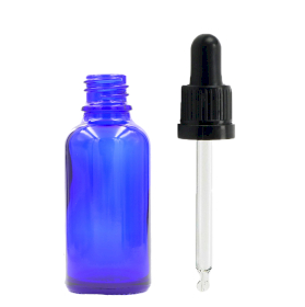 156x 15ml Blue Glass Dropper Bottle  with Black T/E Pipette