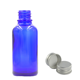 88x 50ml Blue Glass Dropper Bottle  with Aluminium Cap