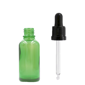 192x 5ml Green Glass Dropper Bottle  with Black T/E Pipette