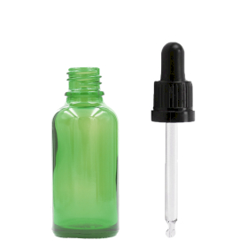 192x 10ml Green Glass Dropper Bottle (Gbot-12)  with Black T/E Pipette