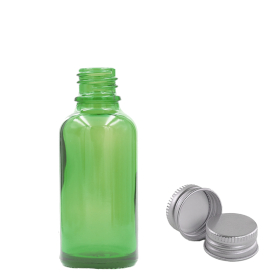 156x 15ml Green Glass Dropper Bottle with with Aluminium Cap