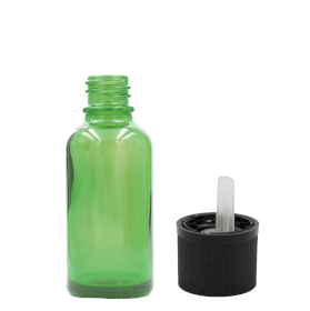 156x 15ml Green Glass Dropper Bottle with Child Resistant Dropper Cap