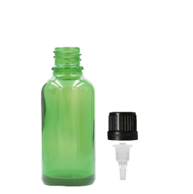 156x 15ml Green Glass Dropper Bottle with Dropper Cap