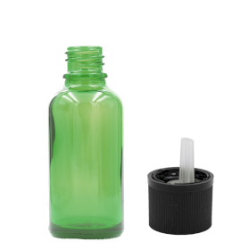 110x 30ml Green Glass Dropper Bottle with Child Resistant Dropper Cap