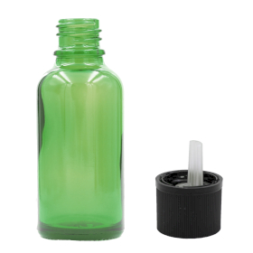 70x 100ml Green Glass Dropper Bottle withChild Resistant Dropper Cap