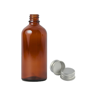 70x 100ml Amber Glass Dropper Bottle with Aluminium Cap