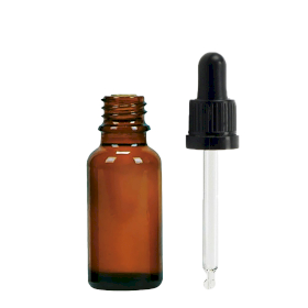 156x 20ml Amber Glass Dropper Bottle with TE Black Pipette