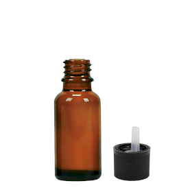 156x 20ml Amber Glass Dropper Bottle with Child Resistant Cap