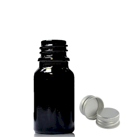 192x 5ml Black Glass Dropper Bottle with Aluminium Cap