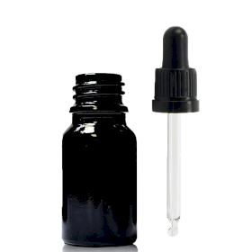 192x 5ml Black Glass Dropper Bottle  with Black T/E Pipette