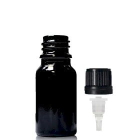 192x 10ml Black Glass Dropper Bottle with Dropper Cap