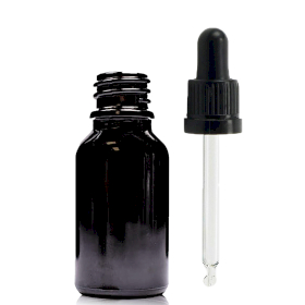 156x 15ml Black Glass Dropper Bottle  with Black T/E Pipette