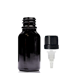 156x 15ml Black Glass Dropper Bottle with Dropper Cap