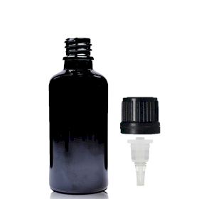 110x 30ml Black Glass Dropper Bottle with Dropper Cap