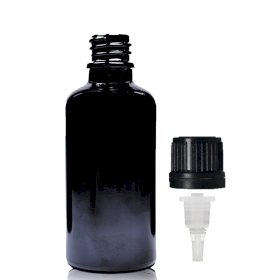 88x 50ml Black Glass Dropper Bottle with Dropper Cap