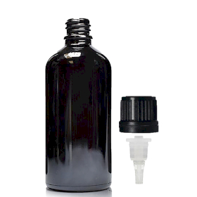 70x 100ml Black Glass Dropper Bottle with Dropper Cap