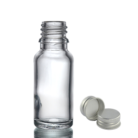 156x 15ml Clear Glass Dropper Bottle with with Aluminium Cap