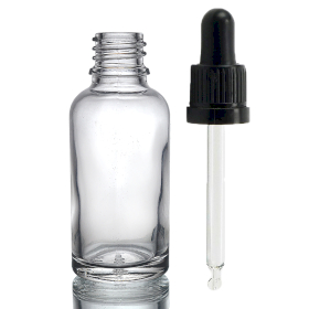 110x 30ml Clear Glass Dropper Bottle  with Clear T/E Pipette