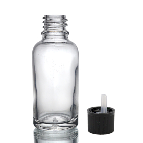 110x 30ml Clear Glass Dropper Bottle with Child Resistant Dropper Cap