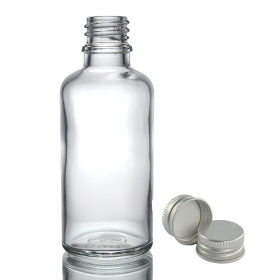 88x 50ml Clear Glass Dropper Bottle  with Aluminium Cap