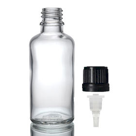 88x 50ml Clear Glass Dropper Bottle with Dropper Cap