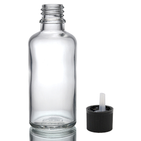 70x 100ml Clear Glass Dropper Bottle withChild Resistant Dropper Cap