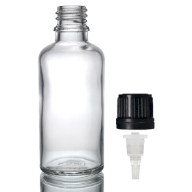 70x 100ml Clear Glass Dropper Bottle with Dropper Cap