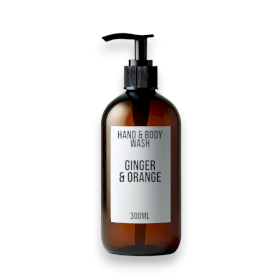 4x Ginger, Orange Hand & Body Wash 300ml - White Label