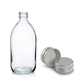 36x 200ml Clear Glass Medicine Bottle with Aluminium Cap