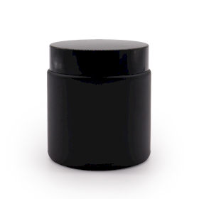 12x 100ml Black Glass Jar with Cap