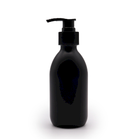 12x 200ml Black Glass Bottle with Pump